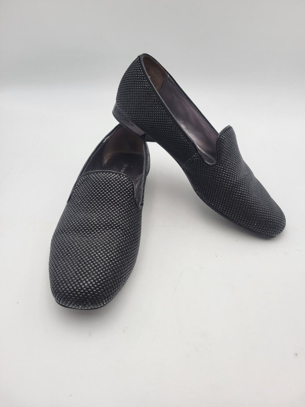 Donald J. Pliner Hazel Slip On Loafer Shoes Womens Black Embellished Suede 7.5M